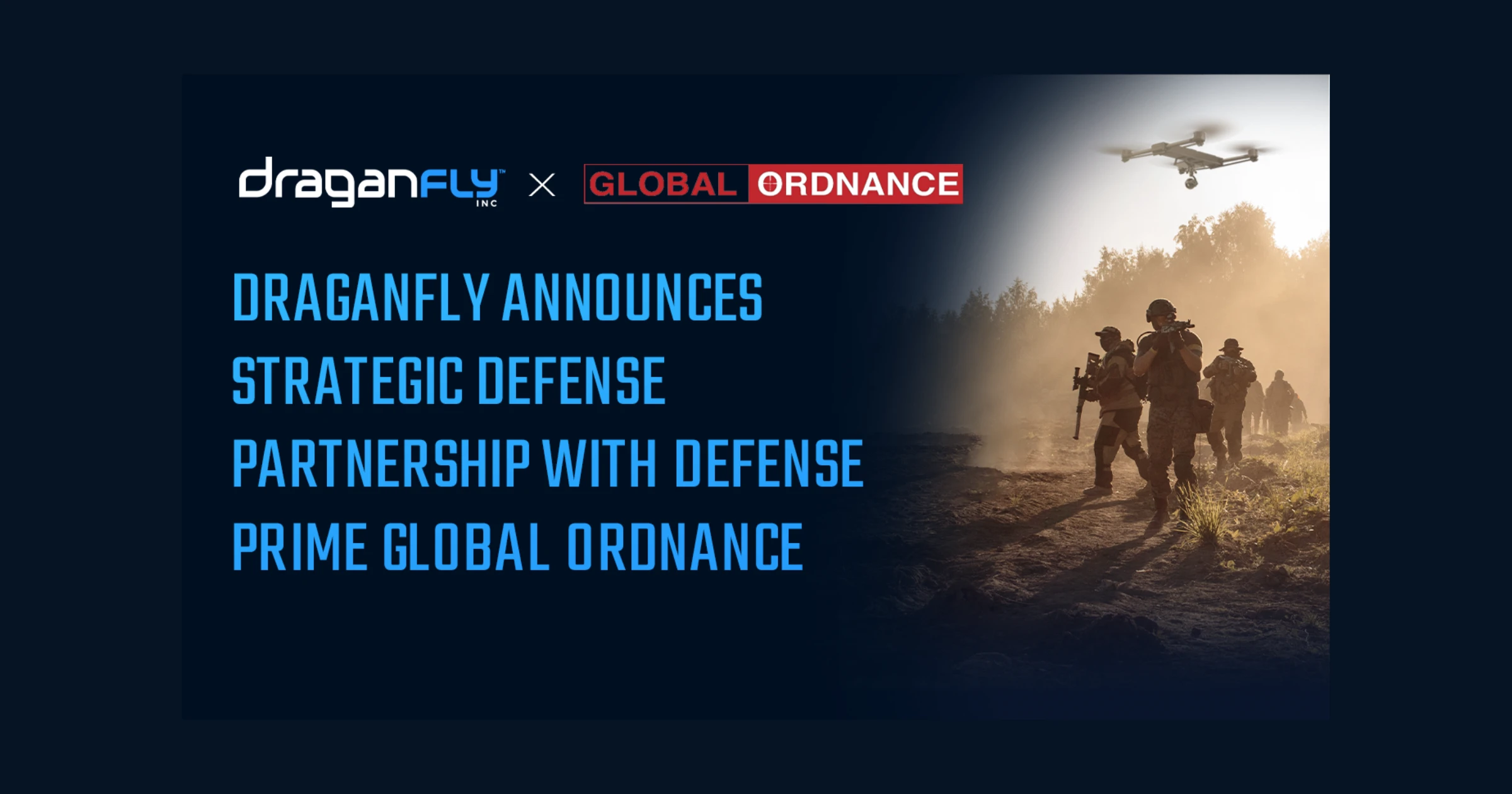 Draganfly Announces Strategic Defense Partnership with Defense Prime Global Ordnance