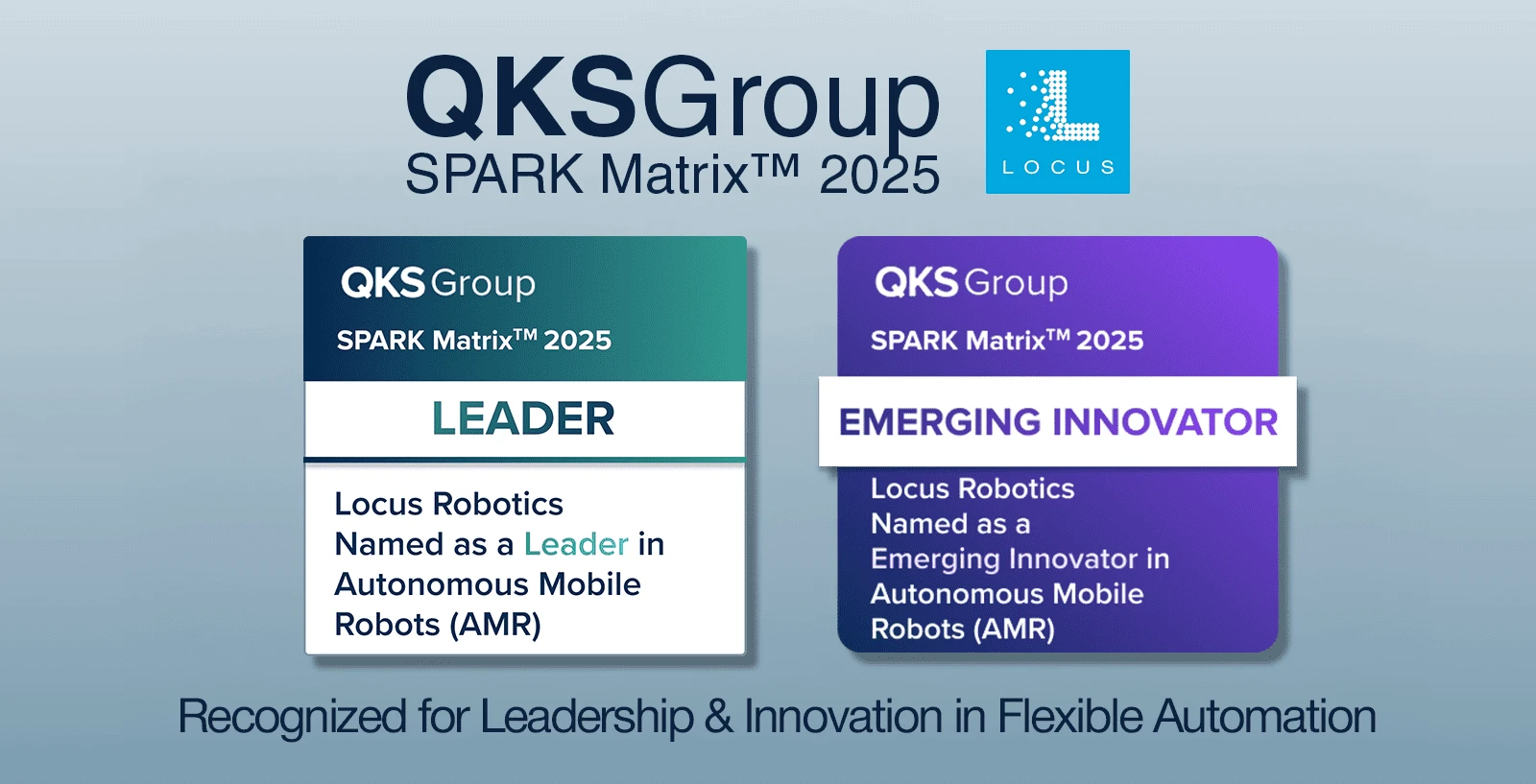 Locus Robotics Named Global Leader and Emerging Innovator in 2025 QKS SPARK Matrix™ for Autonomous Mobile Robots (AMR)